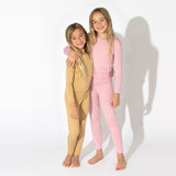 Dusty Rose Bamboo Kids Pajamas - HoneyBug 