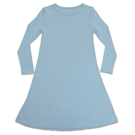 Oasis Teal Bamboo Girls' Long Sleeve Dress - HoneyBug 