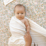 Stretch Knit Swaddle Blanket - White - HoneyBug 