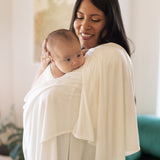 Stretch Knit Swaddle Blanket - White - HoneyBug 