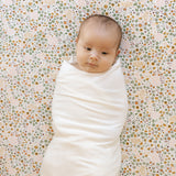Stretch Knit Swaddle Blanket - White - HoneyBug 