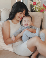 Sublime® Bamboo Maternity & Postpartum Bike Short | Oatmeal Heather - HoneyBug 