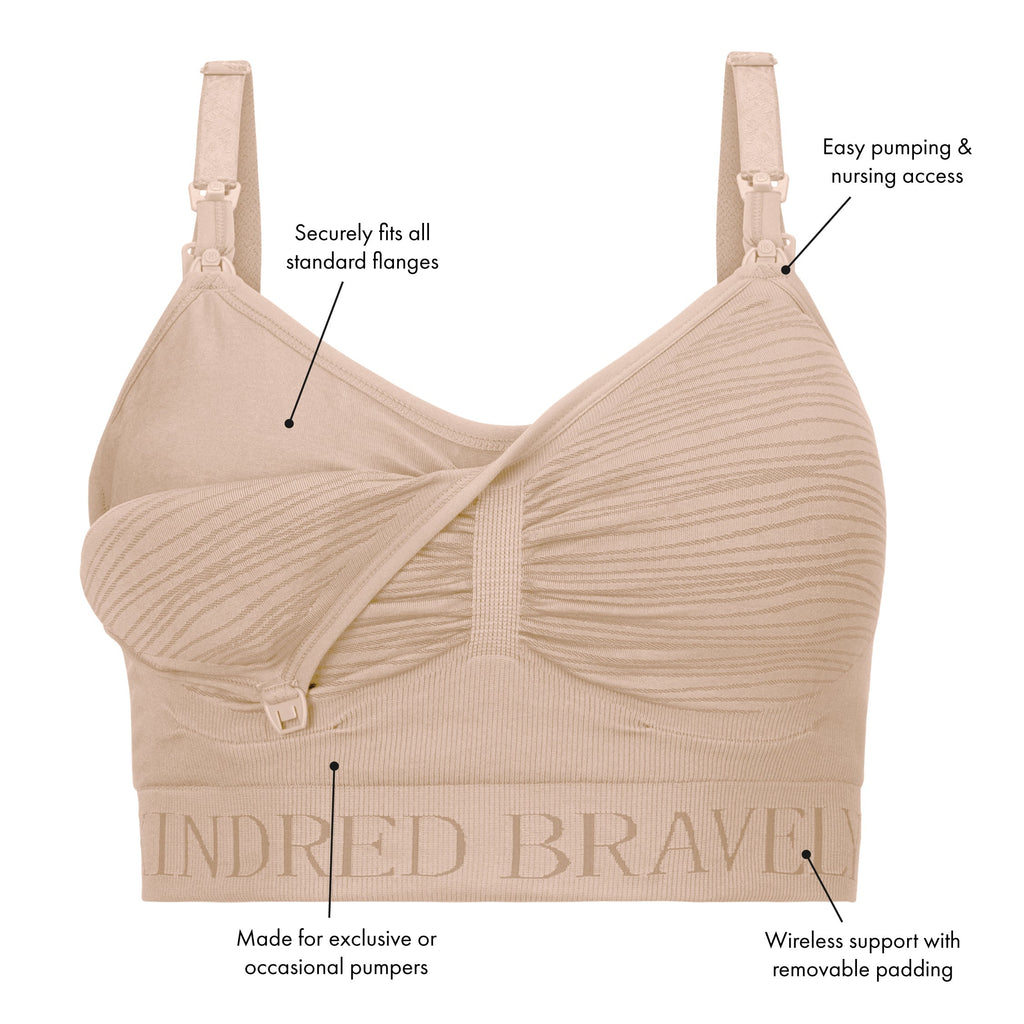 Sublime® Bamboo Hands-Free Pumping Lounge & Sleep Bra, Oatmeal Heather -  Kindred Bravely