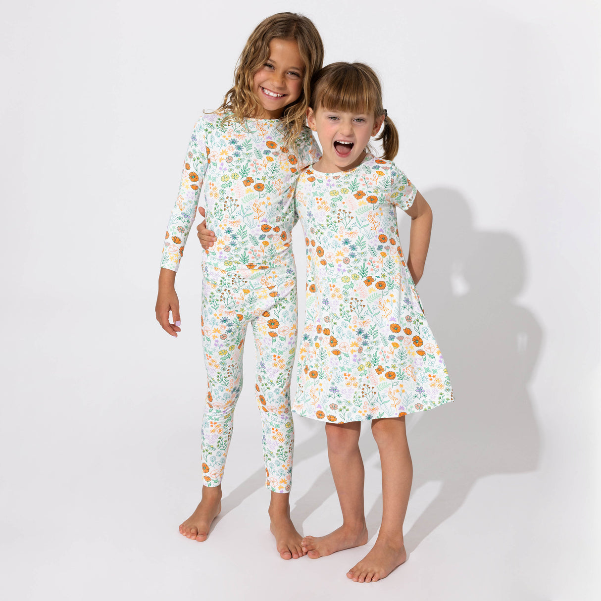 Summer Floral Bamboo Kids Pajamas - HoneyBug 