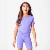 Poppin Purple Bamboo Kids Pajama Short Set - HoneyBug 