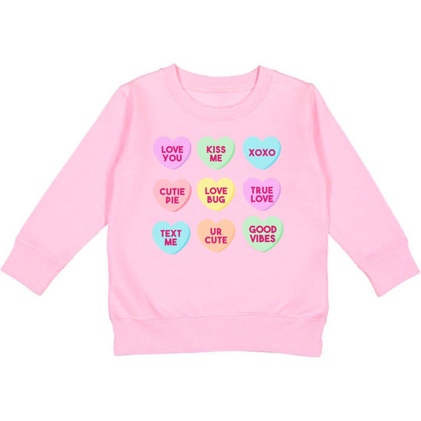 Candy Hearts Valentine's Day Sweatshirt - Pink - HoneyBug 