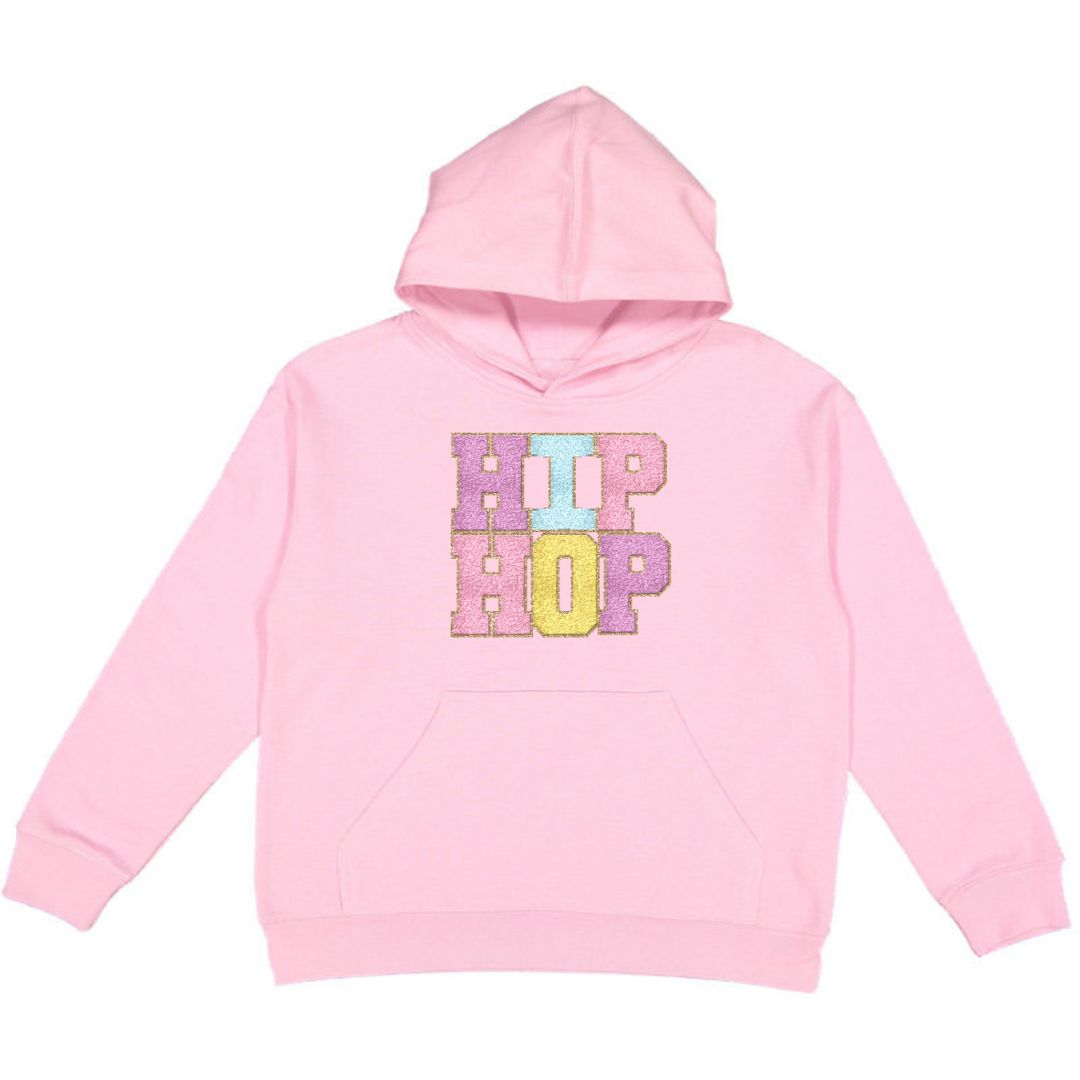 Hip Hop Patch Easter Youth Hoodie - Pink - HoneyBug 