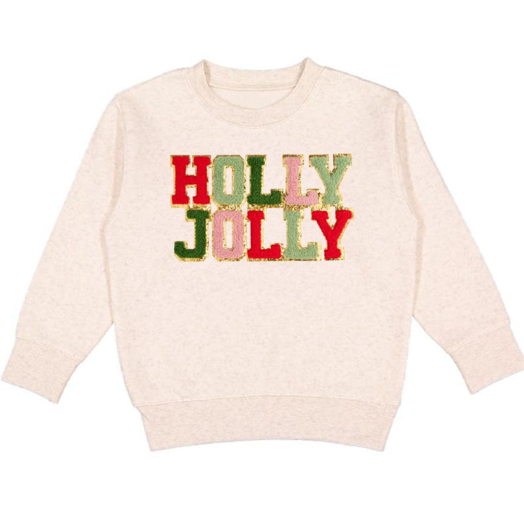 Holly Jolly Patch Christmas Sweater - Natural - HoneyBug 
