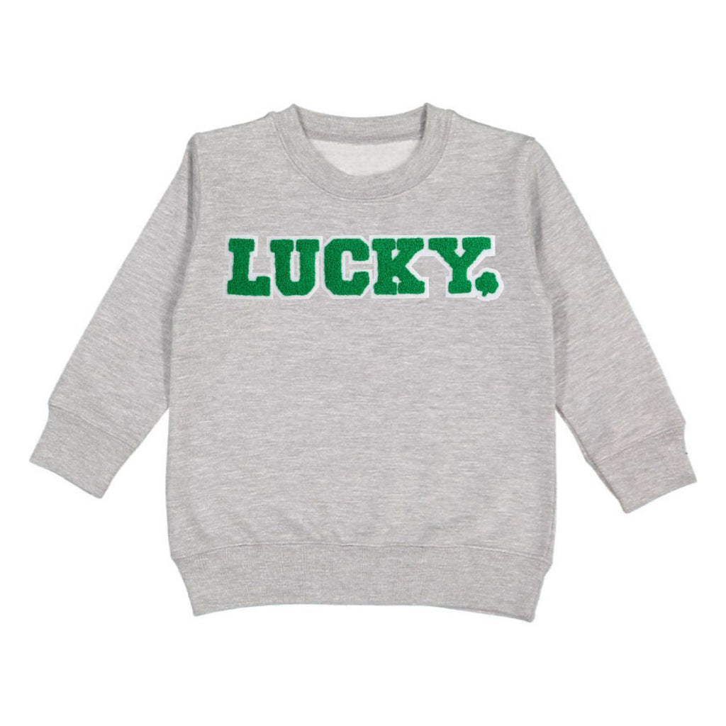 Lucky Boy Patch St. Patrick's Day Sweatshirt - Gray - HoneyBug 
