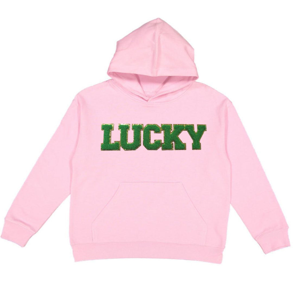 Lucky Patch St. Patrick's Day Youth Hoodie - Pink - HoneyBug 
