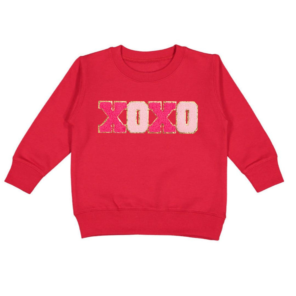 XOXO Patch Valentine's Day Sweatshirt - Red - HoneyBug 