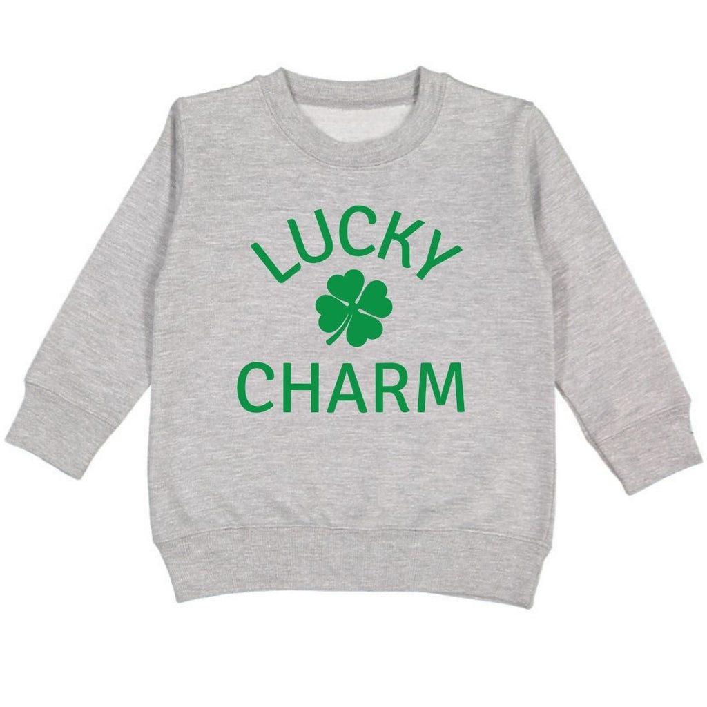 Lucky Charm Shamrock St. Patrick's Day Sweatshirt - Gray - HoneyBug 