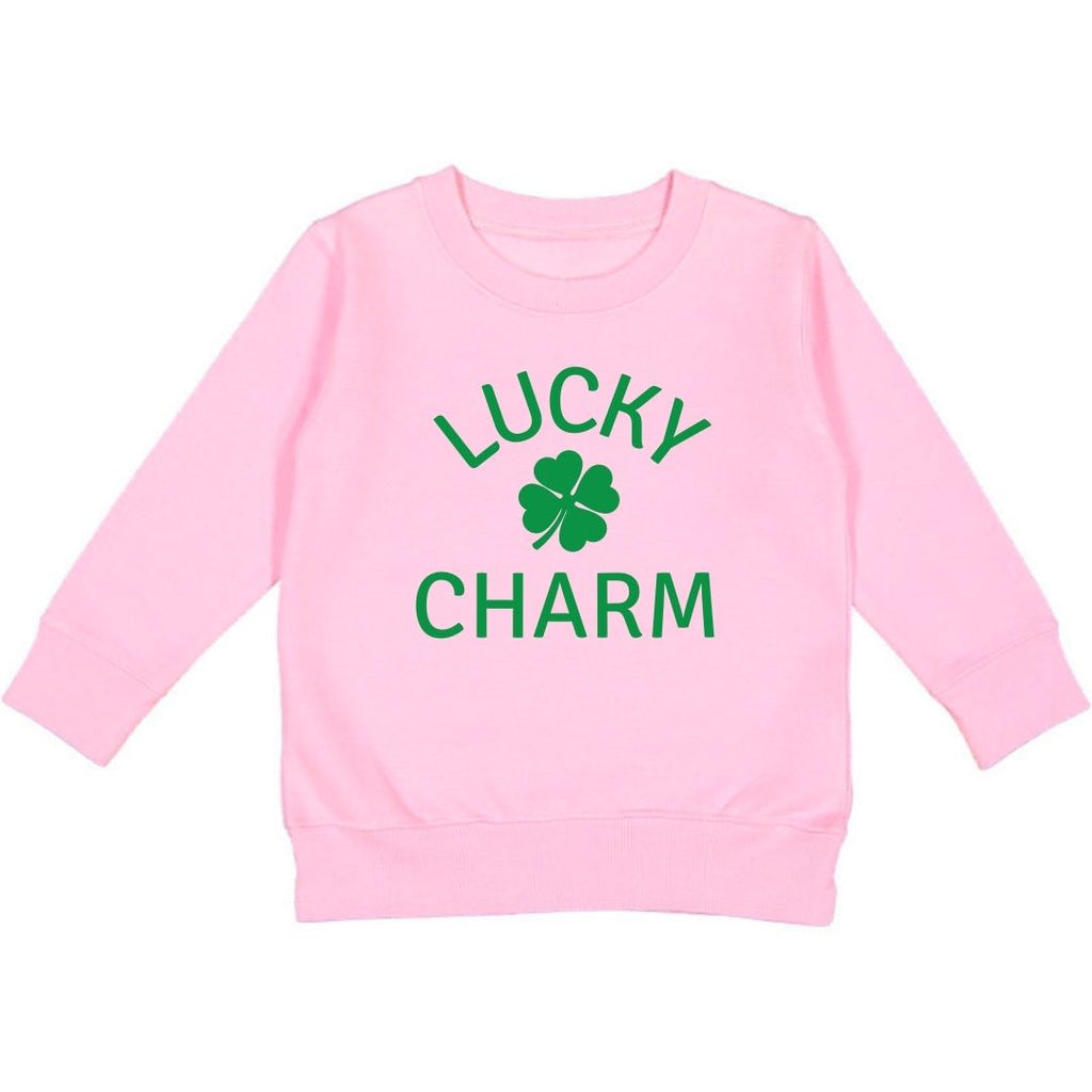 Lucky Charm Shamrock St. Patrick's Day Sweatshirt - Pink - HoneyBug 