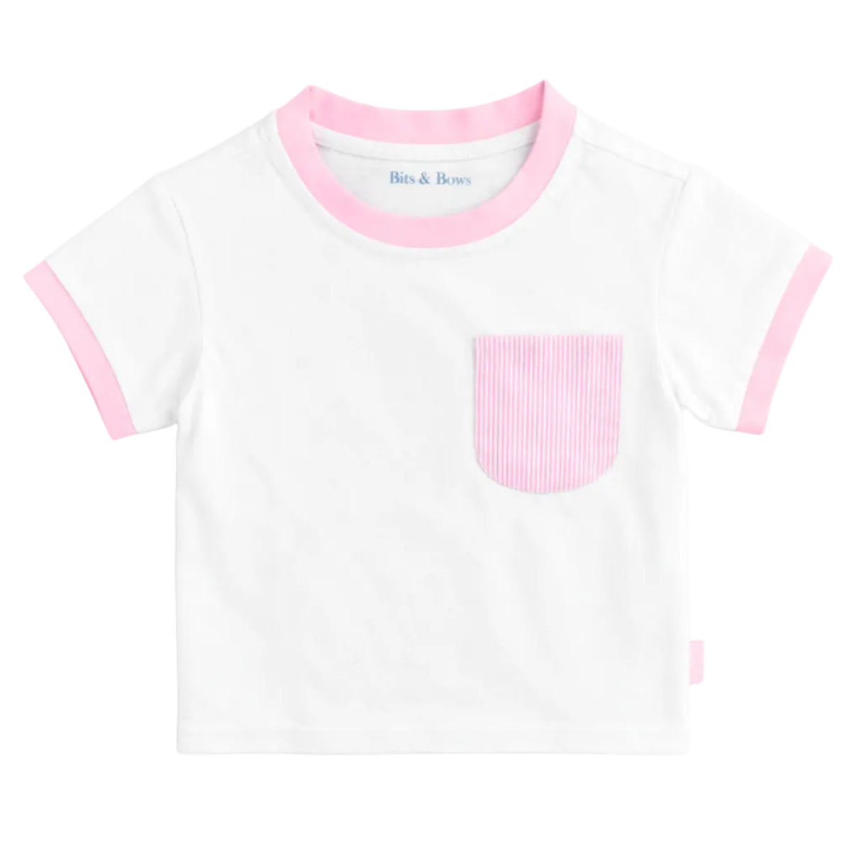 Pink Seersucker Pocket T-Shirt