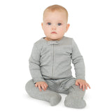 2 pc. zipper footie set | ivory & heather grey - HoneyBug 