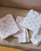 Kid's Pima Snug Fit Pajama Set in Blushing Bows