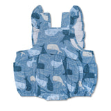 Muslin Flutter Sleeve Romper - Whale Tales - HoneyBug 