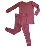 LONG SLEEVE 2 PIECE SETS- Mauve Ribbed - HoneyBug 