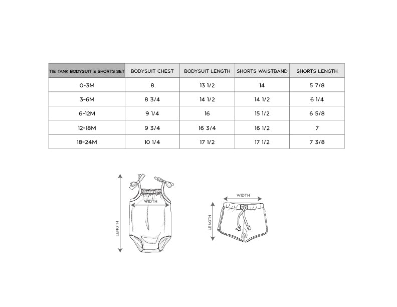 Tie Tank Bodysuit & Shorts Set - HoneyBug 