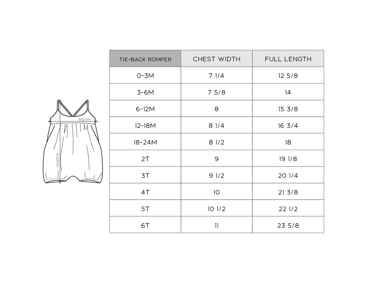 Girl's Tie-Back Romper - HoneyBug 