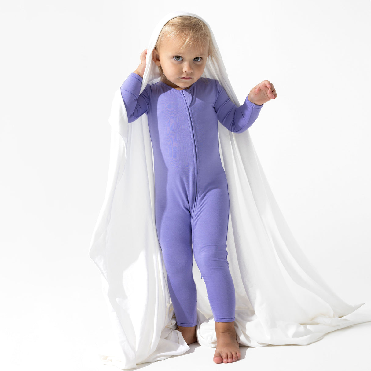 Poppin Purple Bamboo Convertible Footie - HoneyBug 