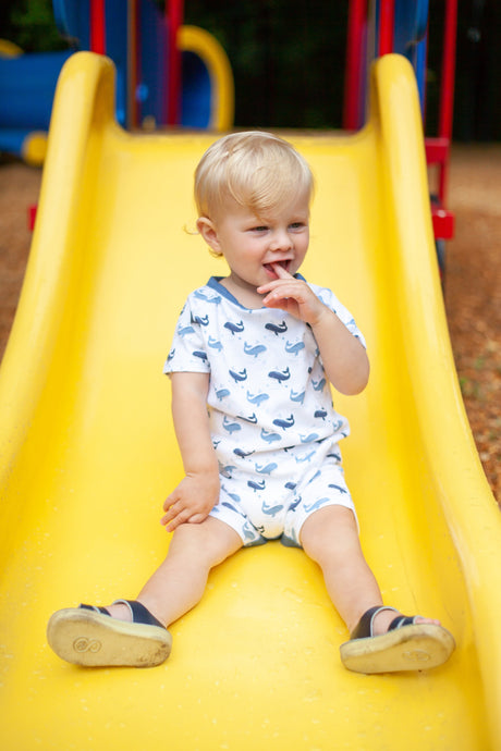 Landon Whale Romper - HoneyBug 