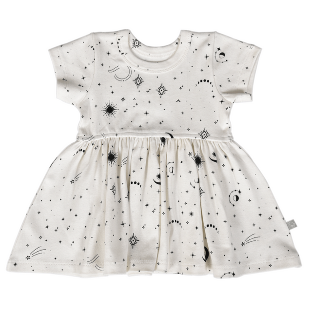 short sleeve twirl dress | celestial - HoneyBug 