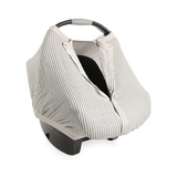 Cotton Muslin Car Seat Canopy - Grey Stripe - HoneyBug 