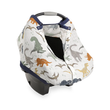 Cotton Muslin Car Seat Canopy - Dino Friends - HoneyBug 