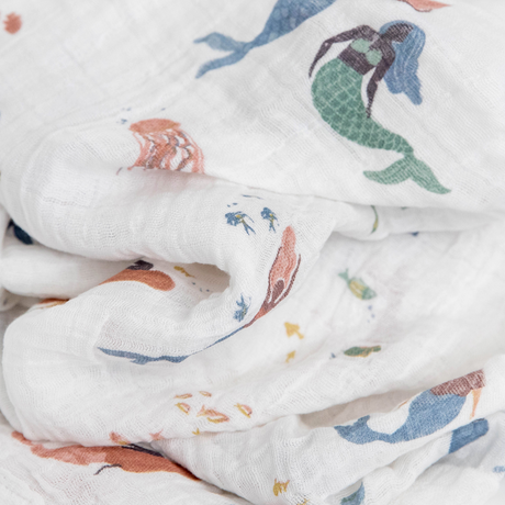 Cotton Muslin Swaddle Blanket 3 Pack - Mermaids - HoneyBug 