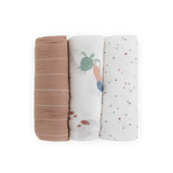 Cotton Muslin Swaddle Blanket 3 Pack - Mermaids - HoneyBug 
