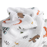 Cotton Muslin Swaddle Blanket - Forest Friends - HoneyBug 