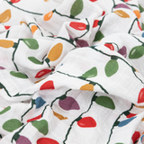Cotton Muslin Swaddle Blanket - Christmas Bulbs - HoneyBug 