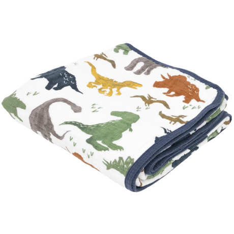 Original Cotton Muslin Quilt - Dino Friends - HoneyBug 