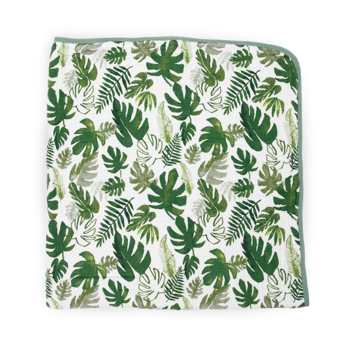 Original Cotton Muslin Quilt - Tropical Leaf - HoneyBug 
