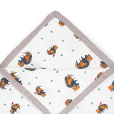 Cotton Muslin Quilted Throw - Bison - HoneyBug 