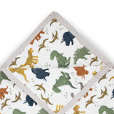 Cotton Muslin Quilted Throw - Dino Friends - HoneyBug 