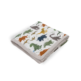 Cotton Muslin Quilted Throw - Dino Friends - HoneyBug 