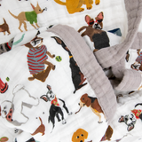 Cotton Muslin Quilted Throw - Woof - HoneyBug 