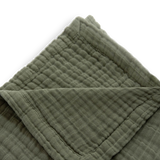 Cotton Muslin Quilted Throw - Fern - HoneyBug 