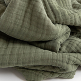 Cotton Muslin Quilted Throw - Fern - HoneyBug 