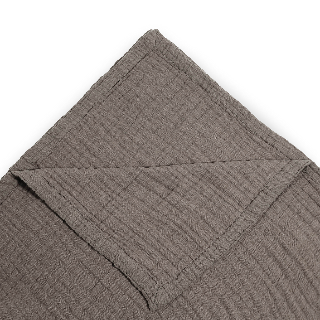 Cotton Muslin Quilted Throw - Mocha - HoneyBug 