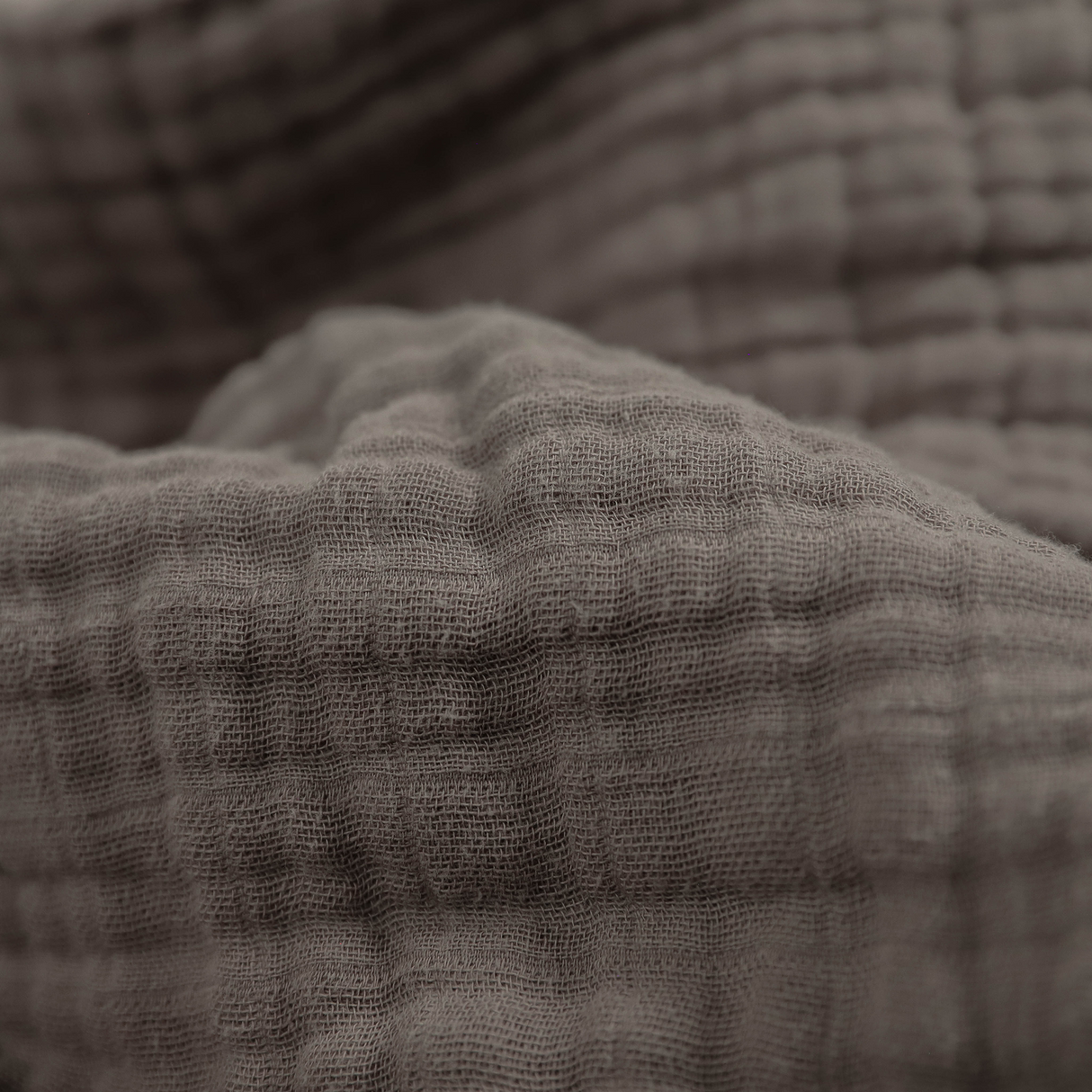 Cotton Muslin Quilted Throw - Mocha - HoneyBug 