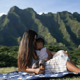 Outdoor Blanket - Navy Plaid - HoneyBug 