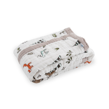 Cotton Muslin Baby Quilt - Forest Friends - HoneyBug 