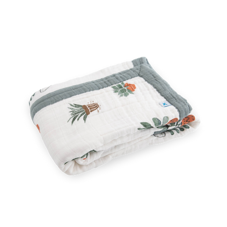 Cotton Muslin Baby Quilt - Prickle Pots - HoneyBug 