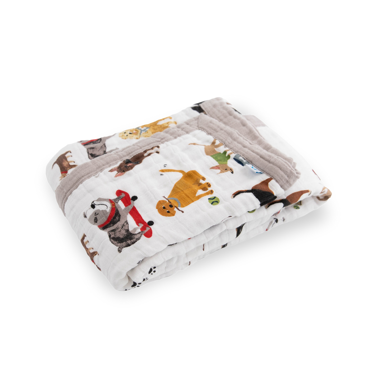 Cotton Muslin Baby Quilt - Woof - HoneyBug 