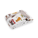 Cotton Muslin Baby Quilt - Woof - HoneyBug 