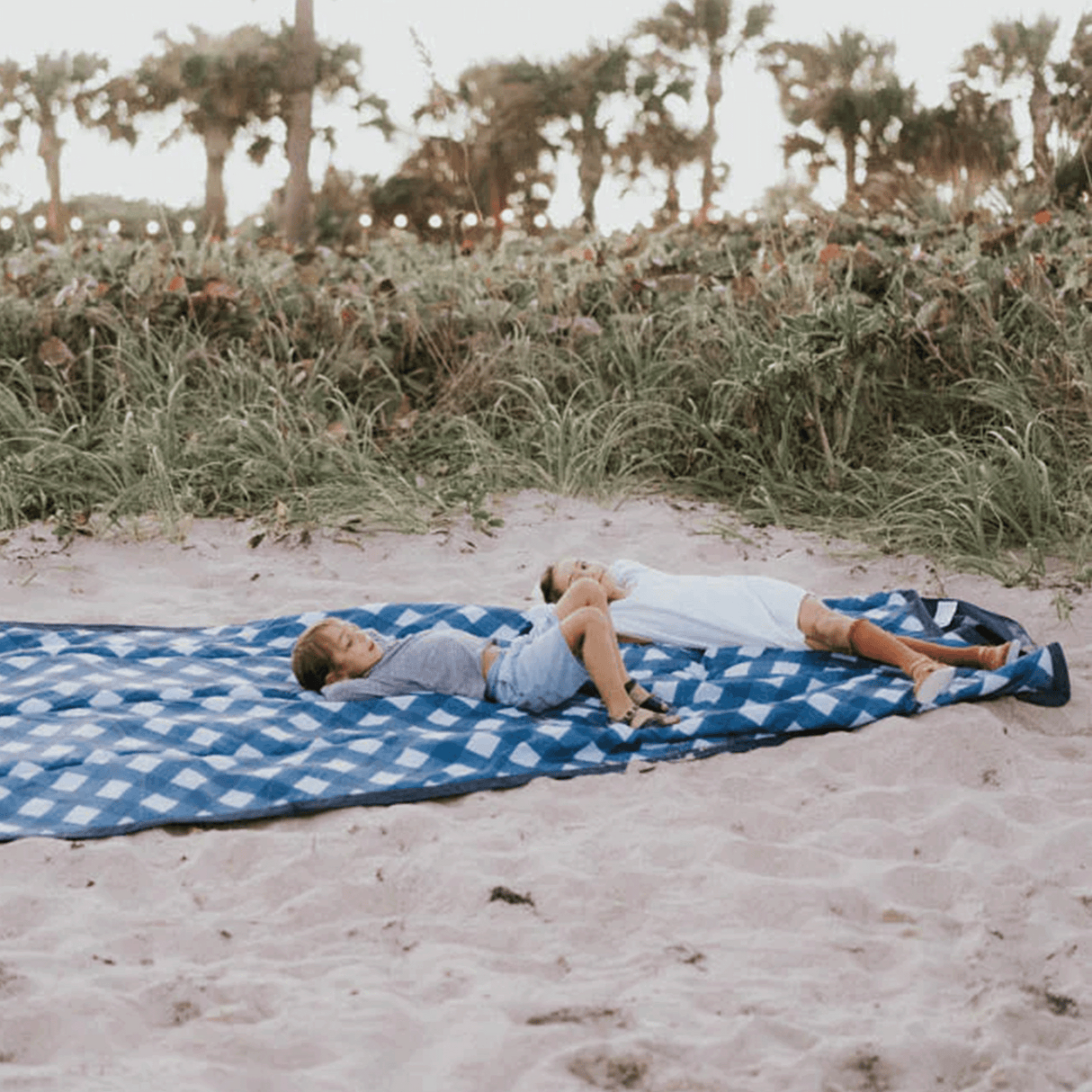 Outdoor Blanket - Navy Plaid - HoneyBug 