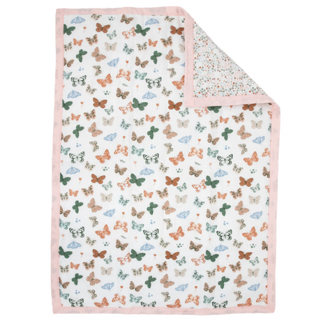 Cotton Muslin Toddler Comforter - Butterflies - HoneyBug 